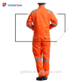 Customized logo and style 65% polyester 35% cotton twill fabric material reflective safety overalls